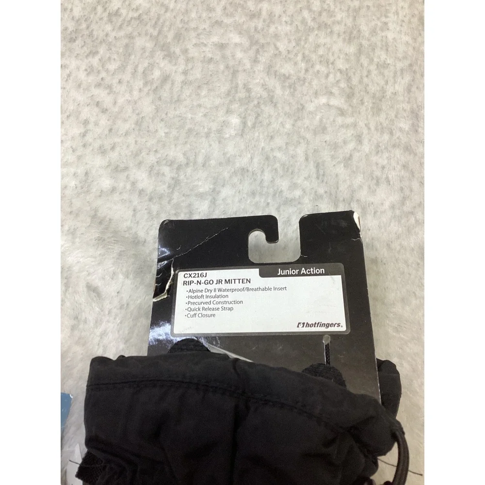 Hotfingers Rip-N-Go Junior Mitten Black Alpine Dry II Waterproof Youth XL 11-12